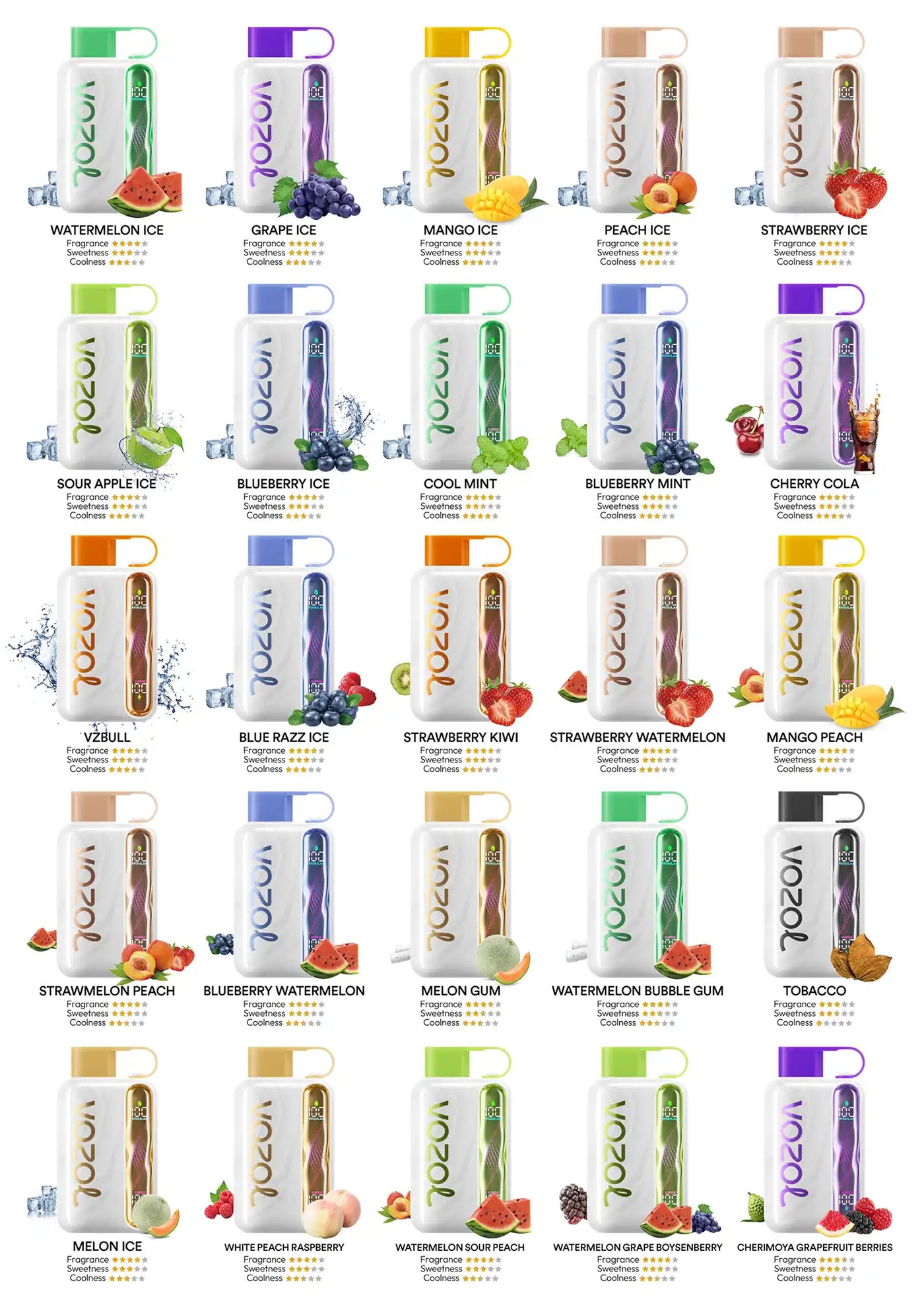 Vozol Vape Star 40000 - Alle Geschmackssorten