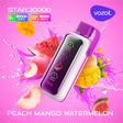 Vozol Vape Star 20000 - Peach Mango Watermelon